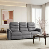 Metric Gray Double Reclining Sofa With Drop-down Cup Holders - Ornate Home