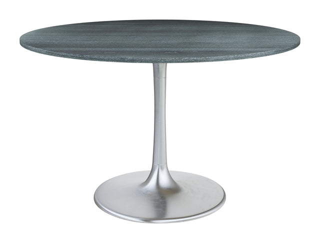 Metropolis Gray & Silver Dining Table - Ornate Home