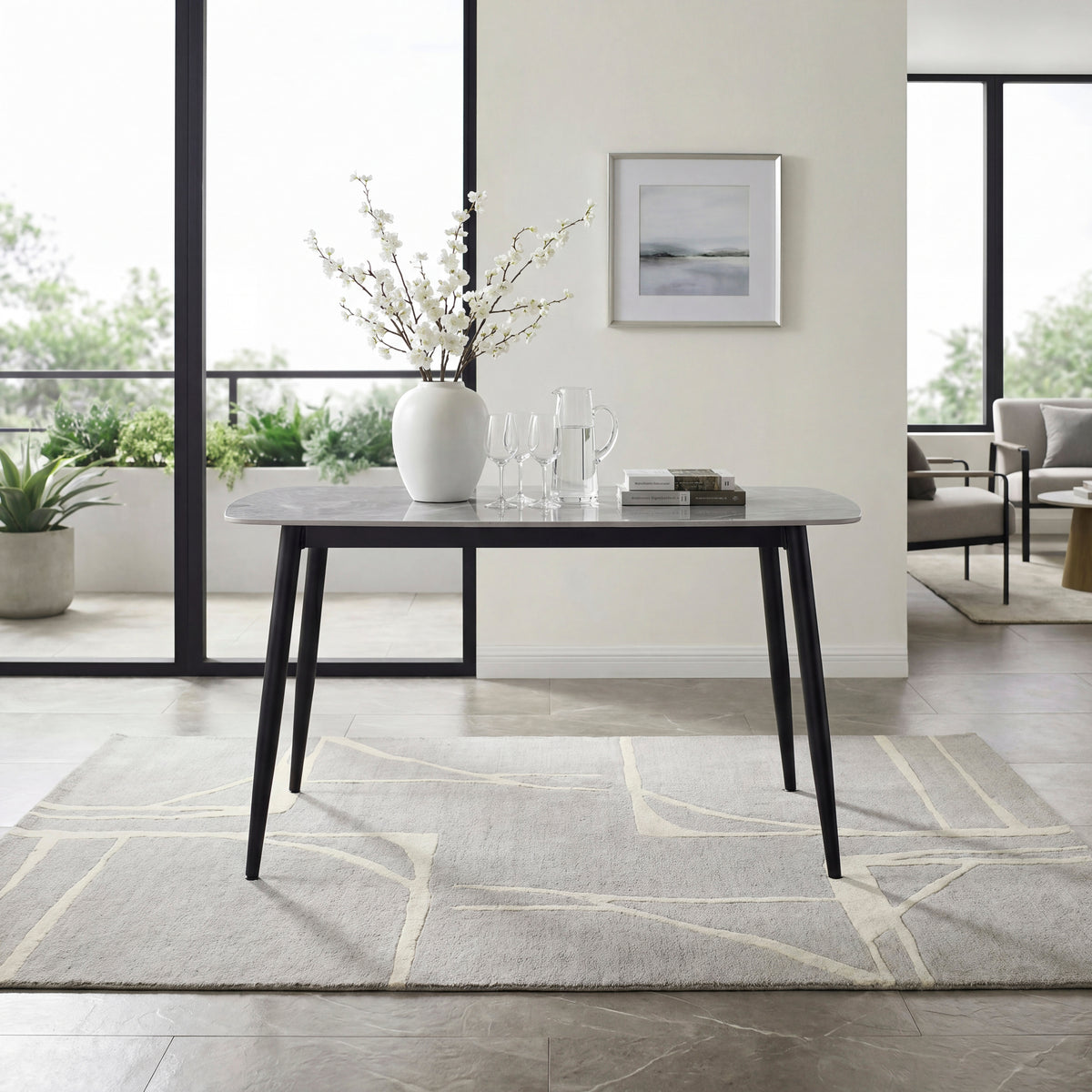 Metropolitan Black Dining Table Top - Ornate Home