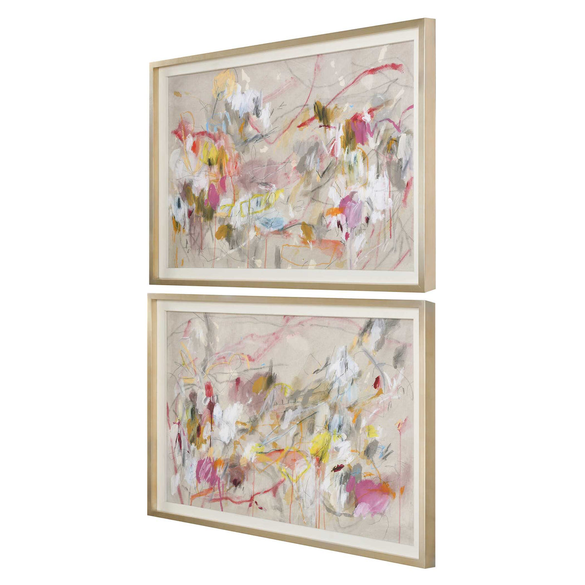 Metropolitan Rush Multicolor Abstract Prints (Set of 2) - Ornate Home