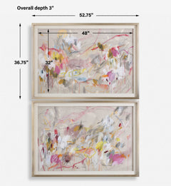 Metropolitan Rush Multicolor Abstract Prints (Set of 2) - Ornate Home