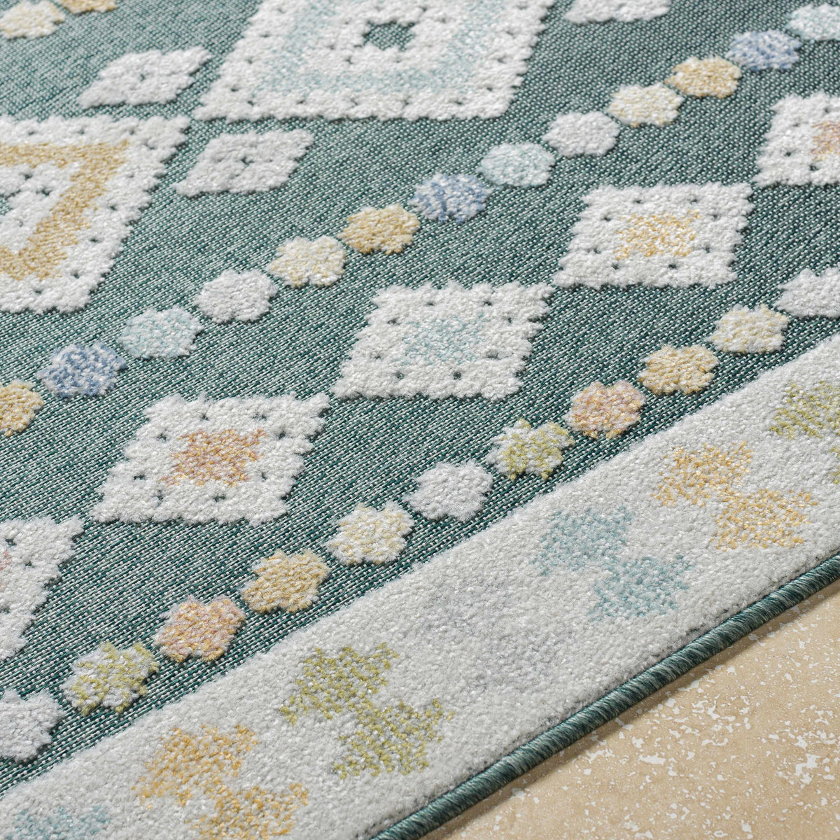 Metta Medium Green Outdoor Area Rug - Clearance - Ornate Home
