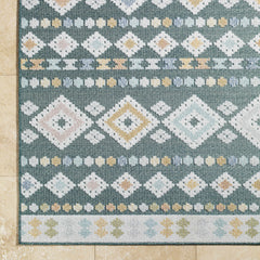 Metta Medium Green Outdoor Area Rug - Clearance - Ornate Home