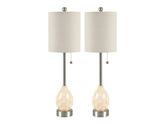 Meyer Cream/Silver Buffet Lamp (Set of 2) - Ornate Home