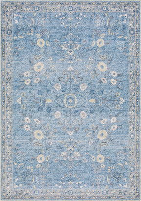 Meyly Blue Washable Area Rug - Ornate Home