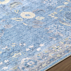 Meyly Blue Washable Area Rug - Ornate Home