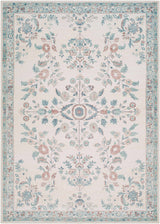 Meyly Pink & Green Washable Area Rug - Ornate Home