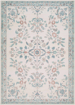 Meyly Pink & Green Washable Area Rug - Ornate Home