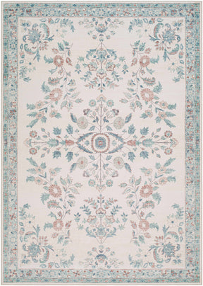Meyly Pink & Green Washable Area Rug - Ornate Home