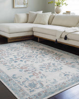 Meyly Pink & Green Washable Area Rug - Ornate Home