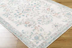 Meyly Pink & Green Washable Area Rug - Ornate Home