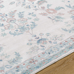 Meyly Pink & Green Washable Area Rug - Ornate Home