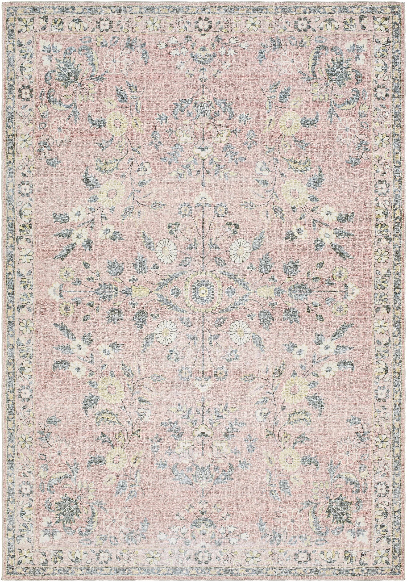 Meyly Pink Washable Area Rug - Ornate Home