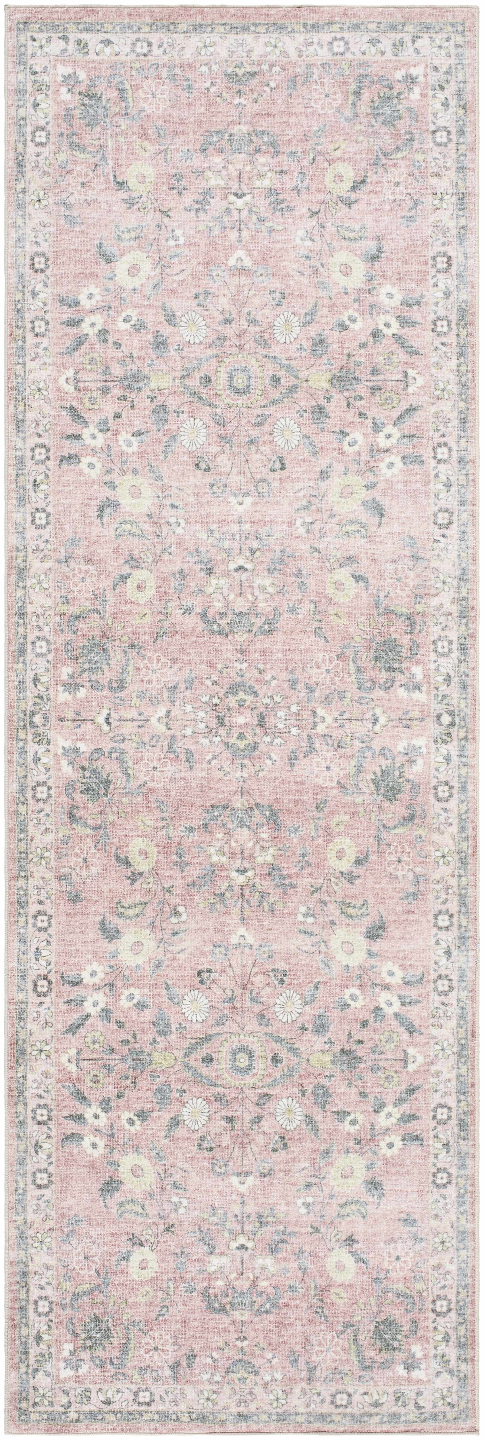Meyly Pink Washable Area Rug - Ornate Home