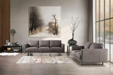 Mezzanotte Gray Real Italian Leather Loveseat - Ornate Home