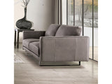 Mezzanotte Gray Real Italian Leather Loveseat - Ornate Home