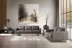 Mezzanotte Gray Real Italian Leather Sofa - Ornate Home