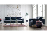 Mezzanotte Midnight Blue Real Italian Leather Sofa & Loveseat - Ornate Home