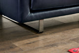 Mezzanotte Midnight Blue Real Italian Leather Sofa & Loveseat - Ornate Home