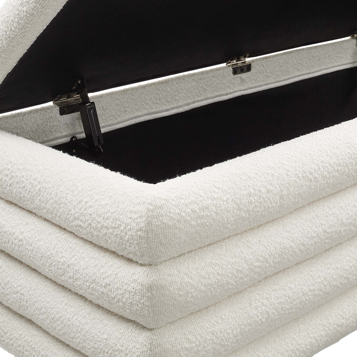 Mezzo Cloud Boucle Upholstered Storage Bench - Ornate Home