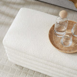 Mezzo Cloud Boucle Upholstered Storage Bench - Ornate Home