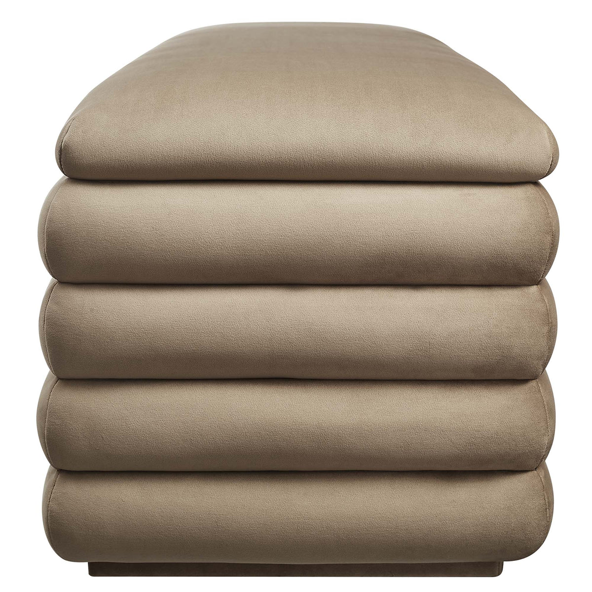 Mezzo Taupe Upholstered Performance Velvet Storage Bench - Ornate Home