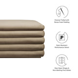Mezzo Taupe Upholstered Performance Velvet Storage Bench - Ornate Home