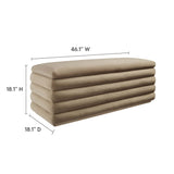 Mezzo Taupe Upholstered Performance Velvet Storage Bench - Ornate Home