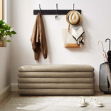 Mezzo Taupe Upholstered Performance Velvet Storage Bench - Ornate Home