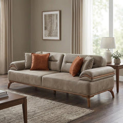 Mia Beige 4-pieces (2 Sofa & 2 Chair) Living Room Set - Ornate Home