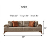 Mia Beige 4-pieces (2 Sofa & 2 Chair) Living Room Set - Ornate Home