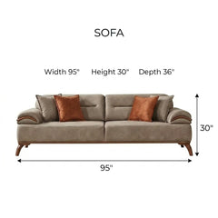 Mia Beige 4-pieces (2 Sofa & 2 Chair) Living Room Set - Ornate Home