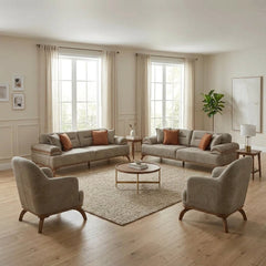 Mia Beige 4-pieces (2 Sofa & 2 Chair) Living Room Set - Ornate Home