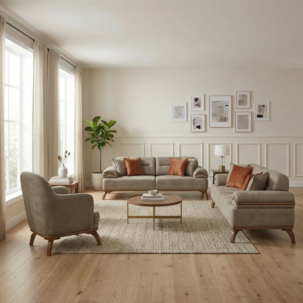 Mia Beige Convertible Sofa - Ornate Home