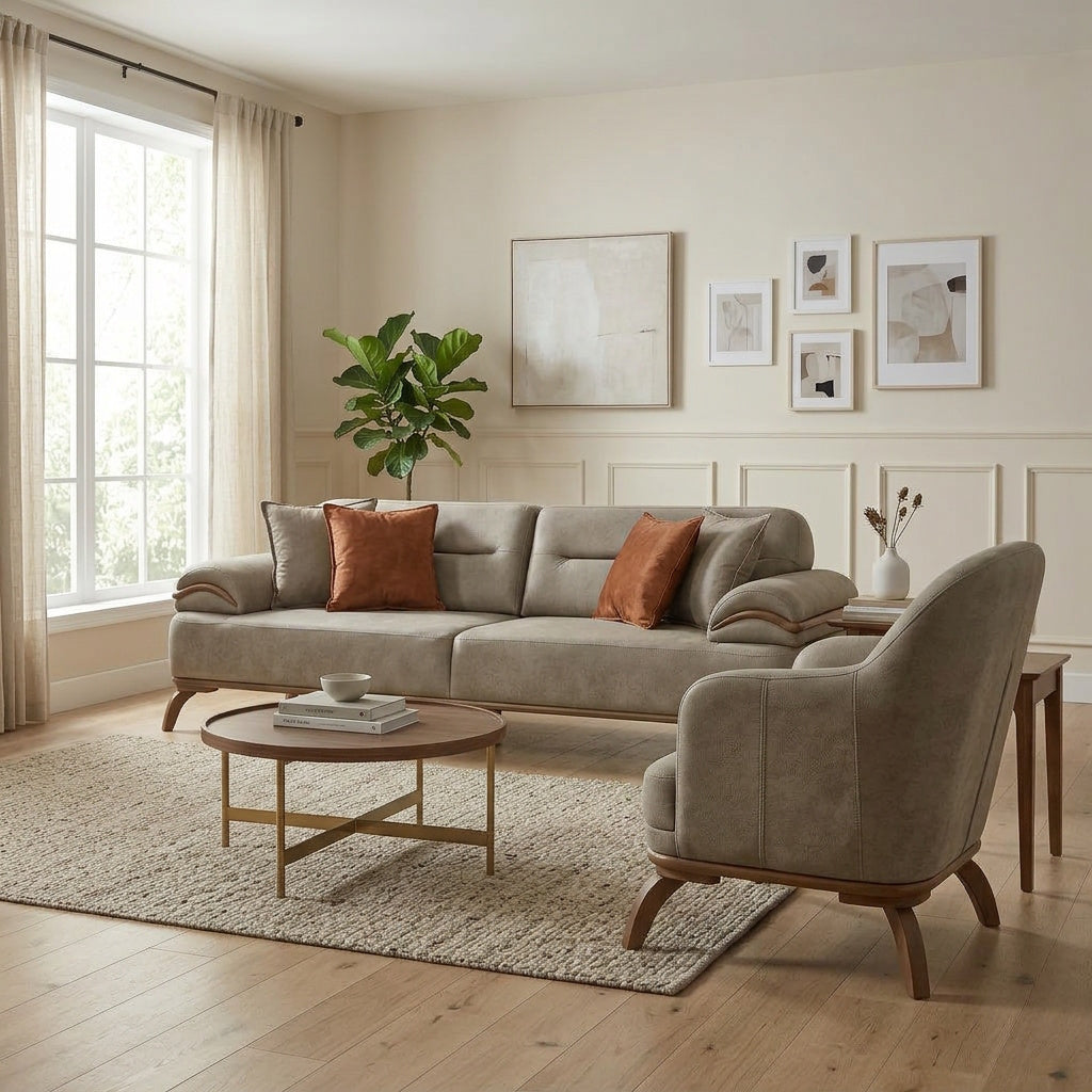 Mia Beige Convertible Sofa - Ornate Home