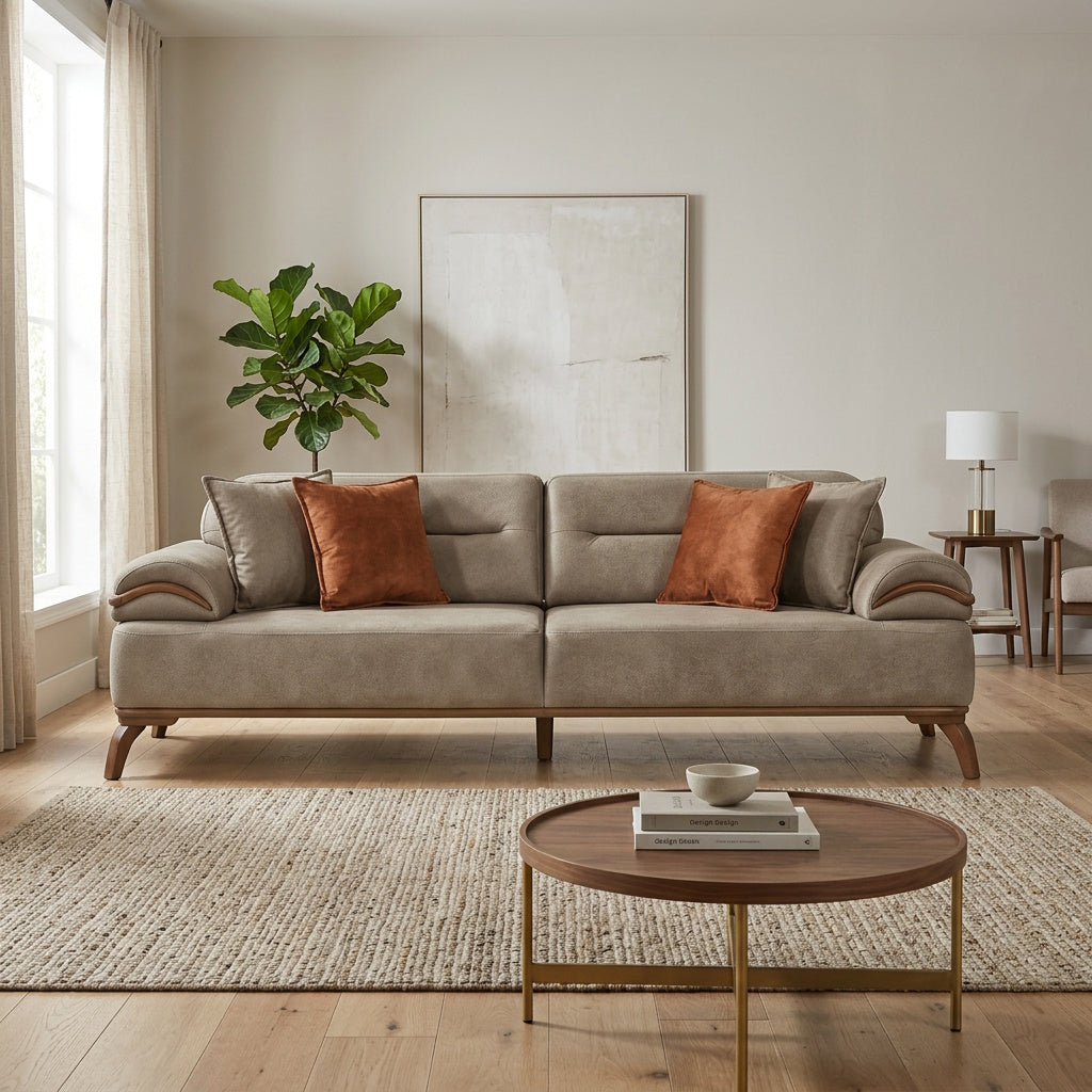 Mia Beige Convertible Sofa - Ornate Home