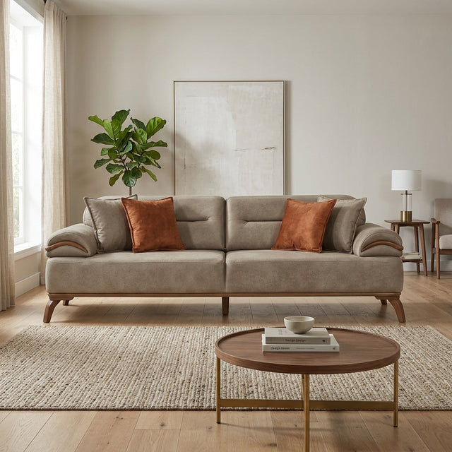 Mia Beige Convertible Sofa - Ornate Home