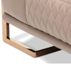 Mia Bella Gianna Light Coffee Leather Chair and a Half - Ornate Home