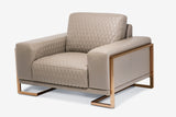Mia Bella Gianna Light Coffee Leather Chair and a Half - Ornate Home
