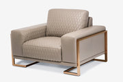 Mia Bella Gianna Light Coffee Leather Chair and a Half - Ornate Home