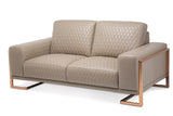 Mia Bella Gianna Light Coffee Leather Loveseat - Ornate Home