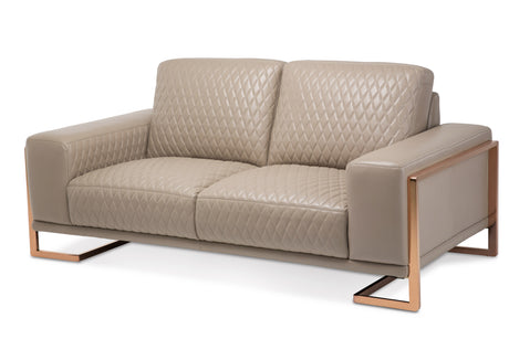 Mia Bella Gianna Light Coffee Leather Loveseat - Ornate Home