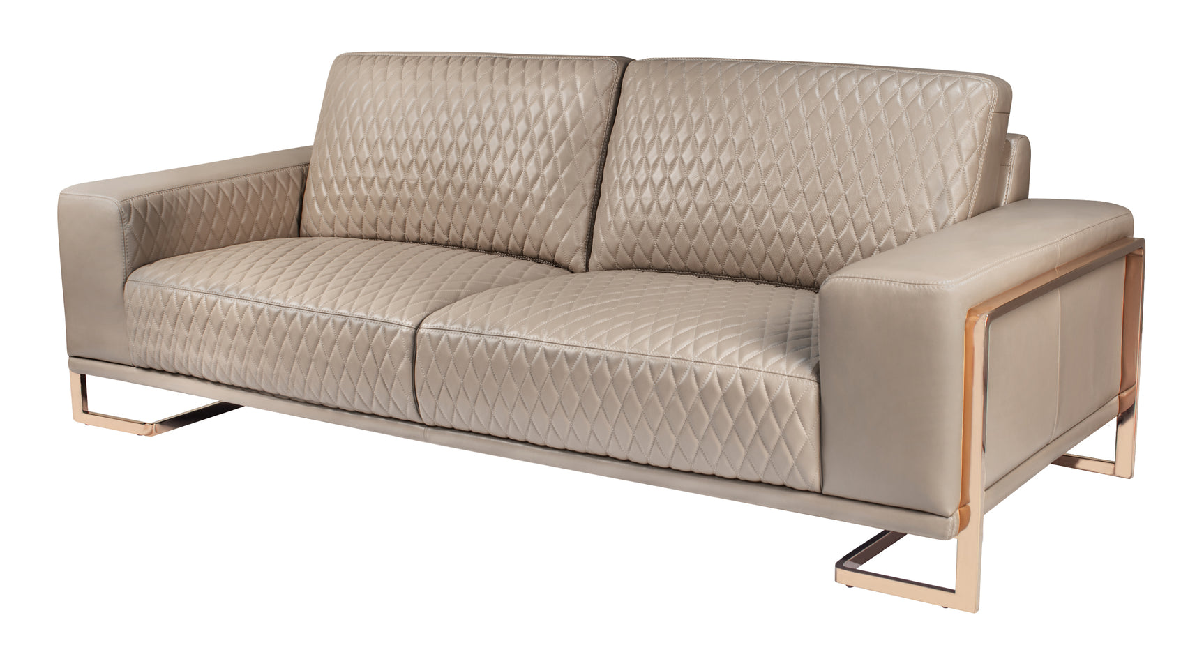 Mia Bella Gianna Light Coffee Leather Sofa - Ornate Home