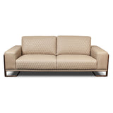 Mia Bella Gianna Light Coffee Leather Sofa - Ornate Home
