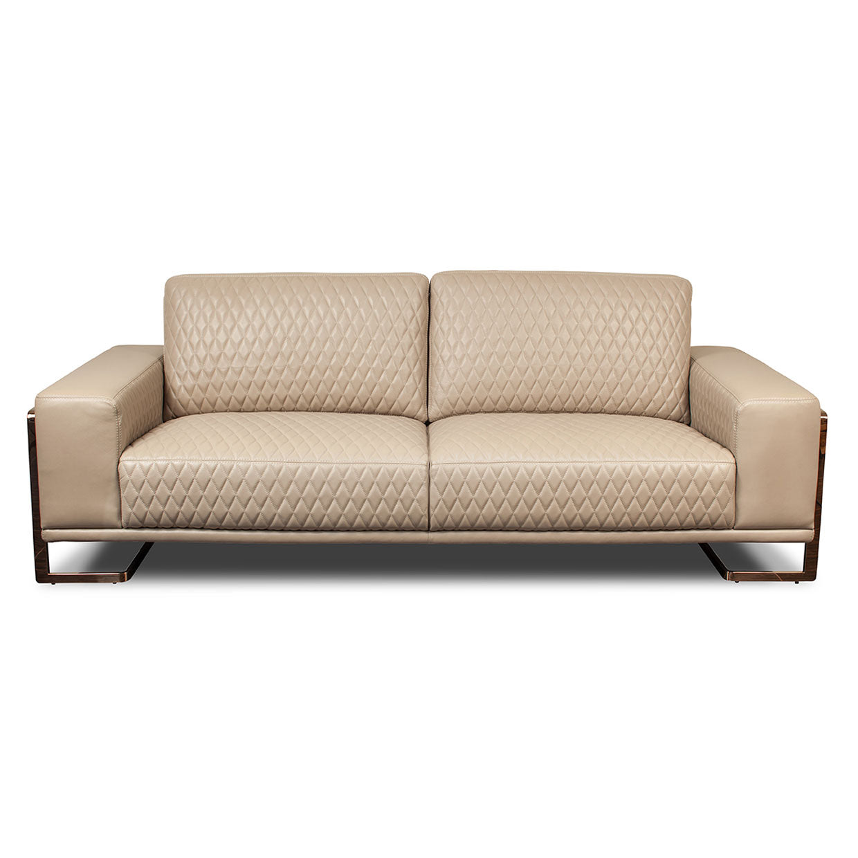Mia Bella Gianna Light Coffee Leather Sofa - Ornate Home