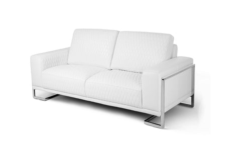 Mia Bella Gianna White Loveseat - Ornate Home