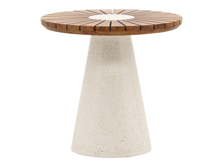 Mia Natural/White Outdoor Side Table - Ornate Home