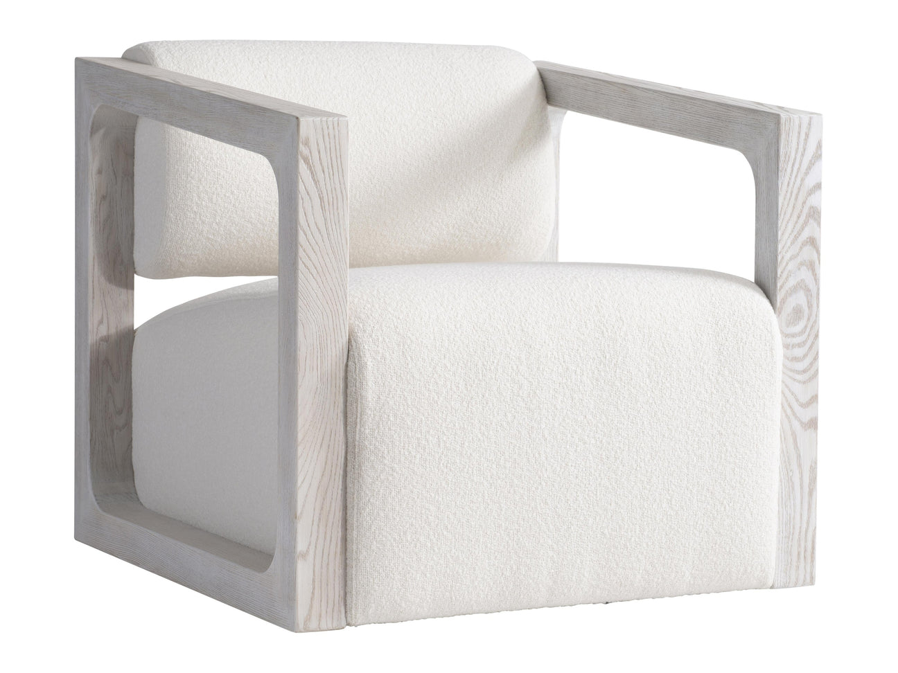 Mica White/Cream/Weathered Bone Fabric Swivel Chair - Ornate Home