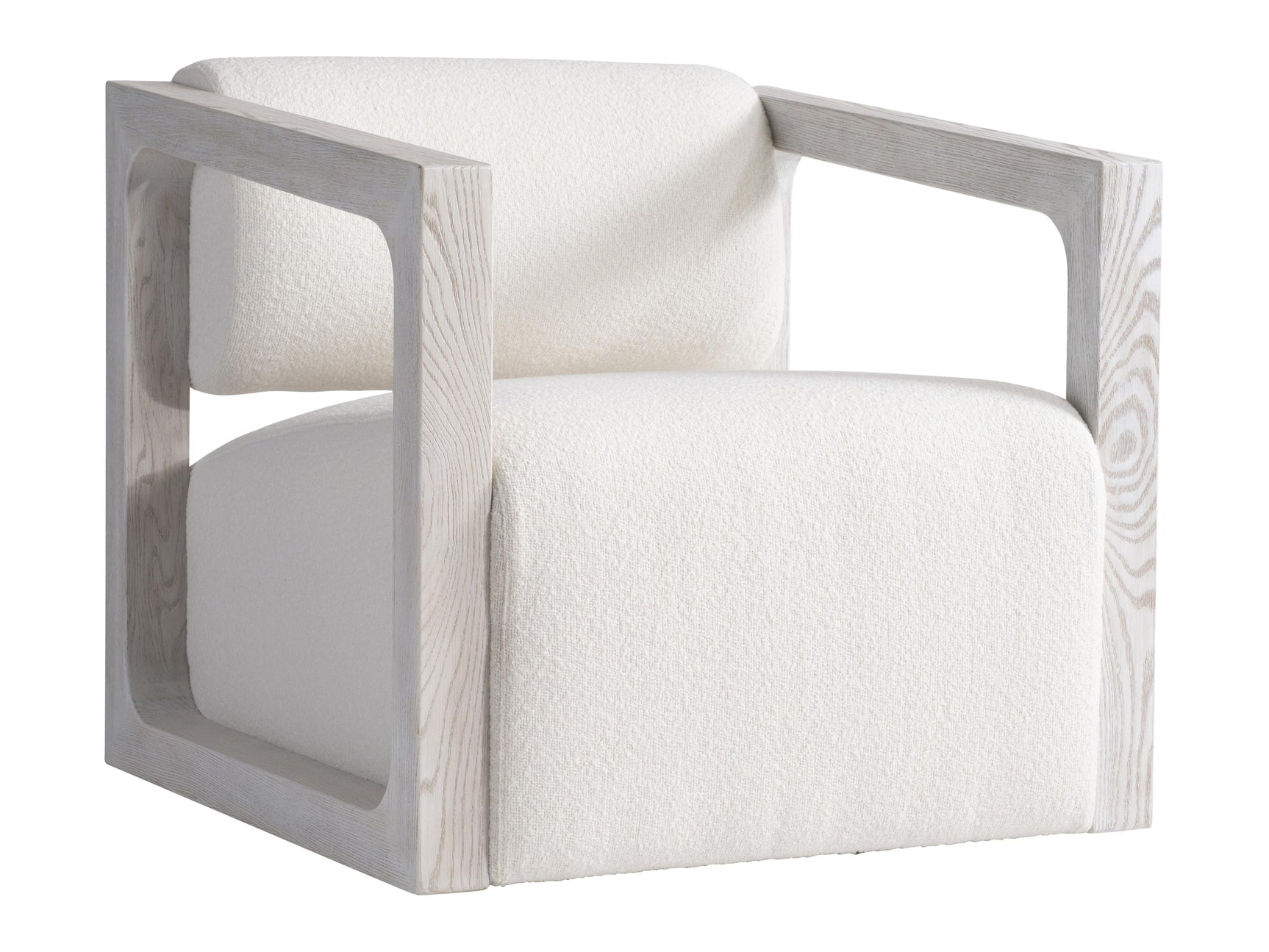 Mica White/Cream/Weathered Bone Fabric Swivel Chair - Ornate Home