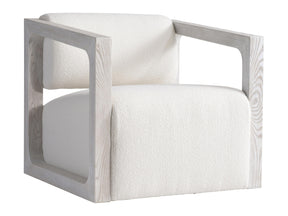 Mica White/Cream/Weathered Bone Fabric Swivel Chair - Ornate Home
